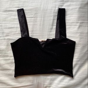 Pacsun - Black velvet v neck tank thick straps